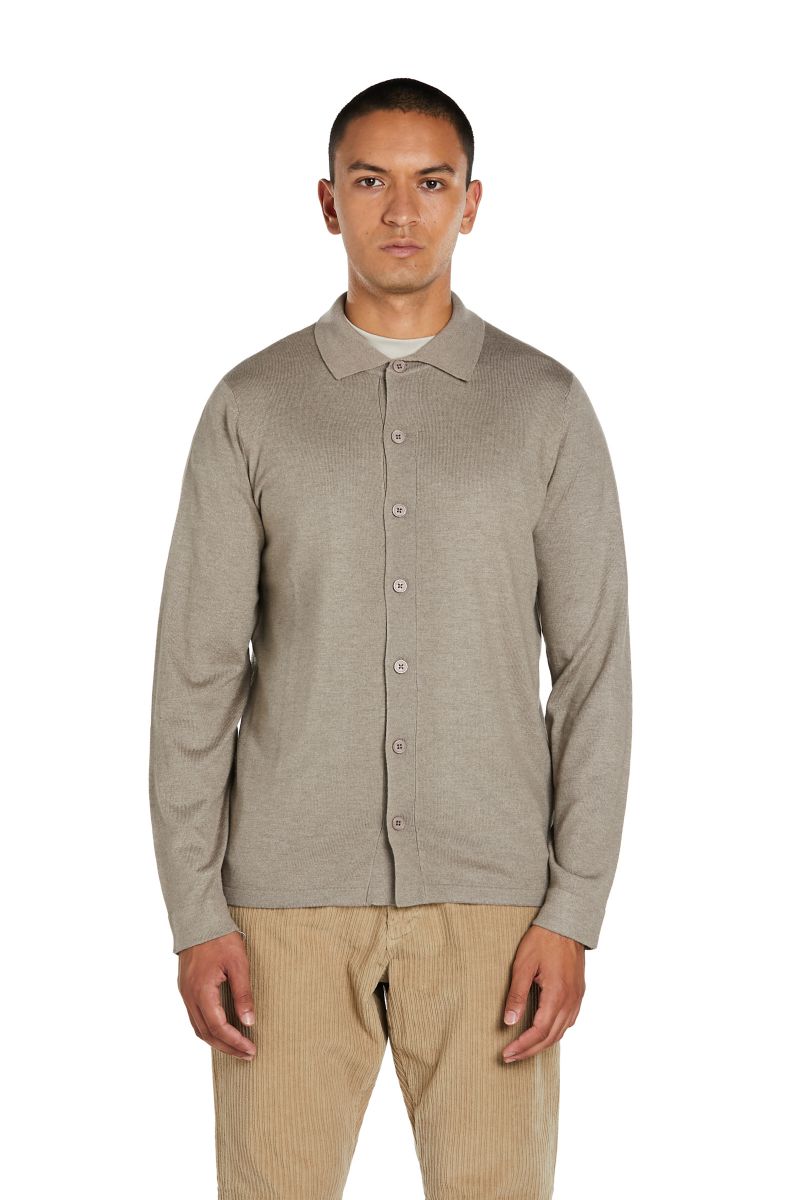 Maglia Camicia in Misto Cashmere