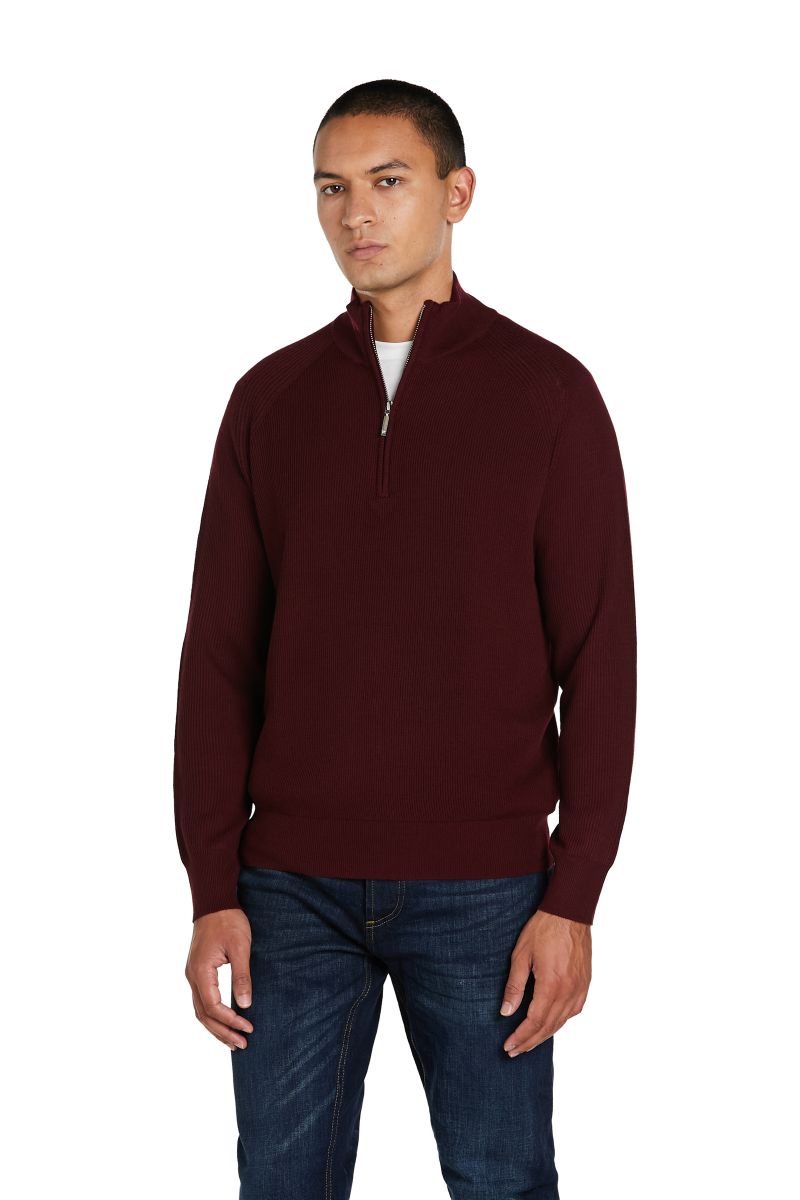 Maglia con Zip in Misto Lana Merinos