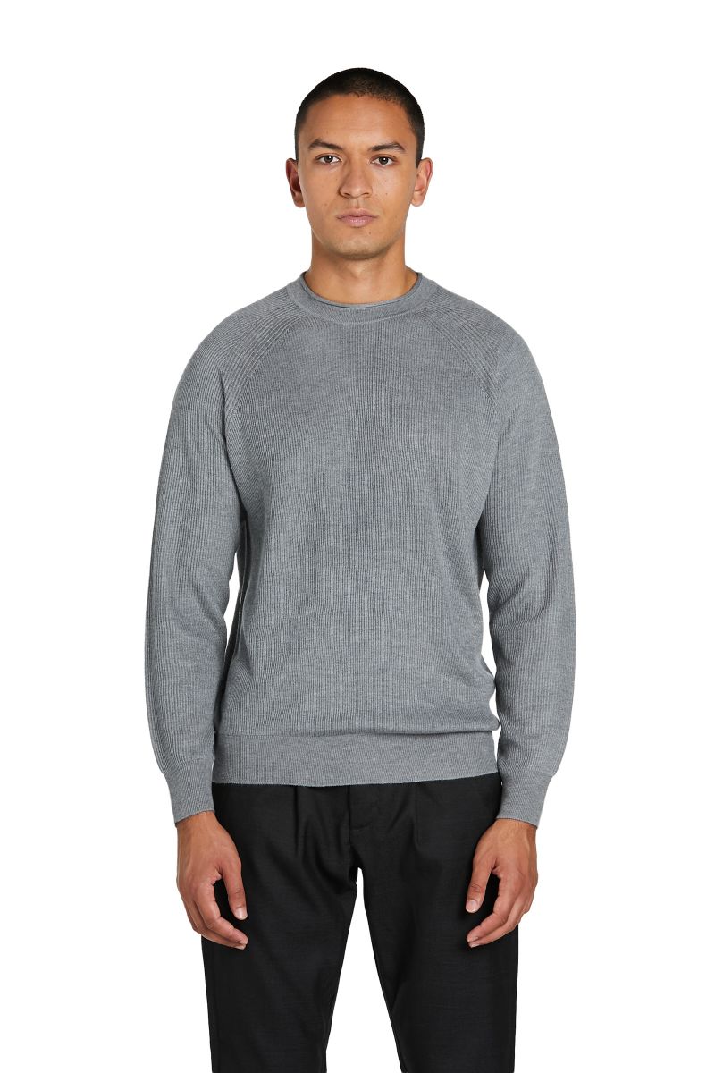 Maglione Girocollo a Taglio Vivo Lana Merinos