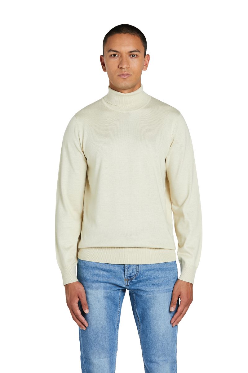 Maglione Girocollo Basic con Polsi a Contrasto