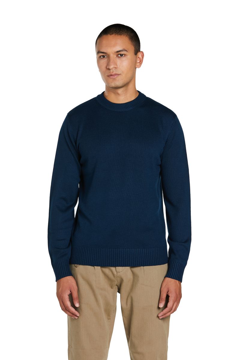 Maglione Girocollo Lana Merinos con Trama