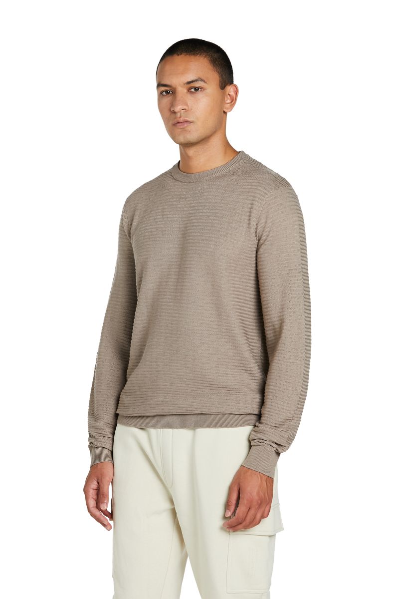 Maglione Girocollo con Trama a Onda