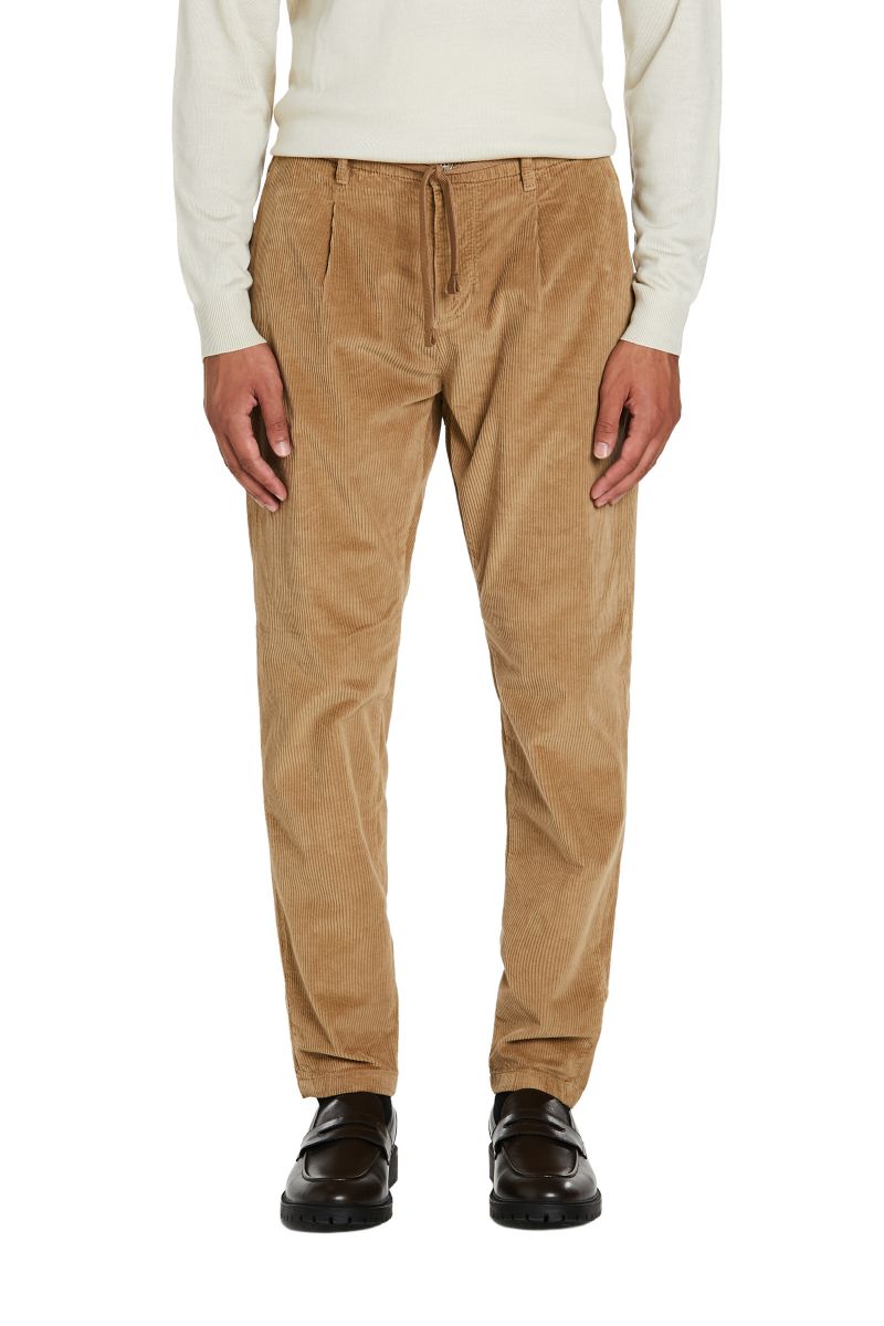 Pantaloni con Laccetto in Velluto Antracite