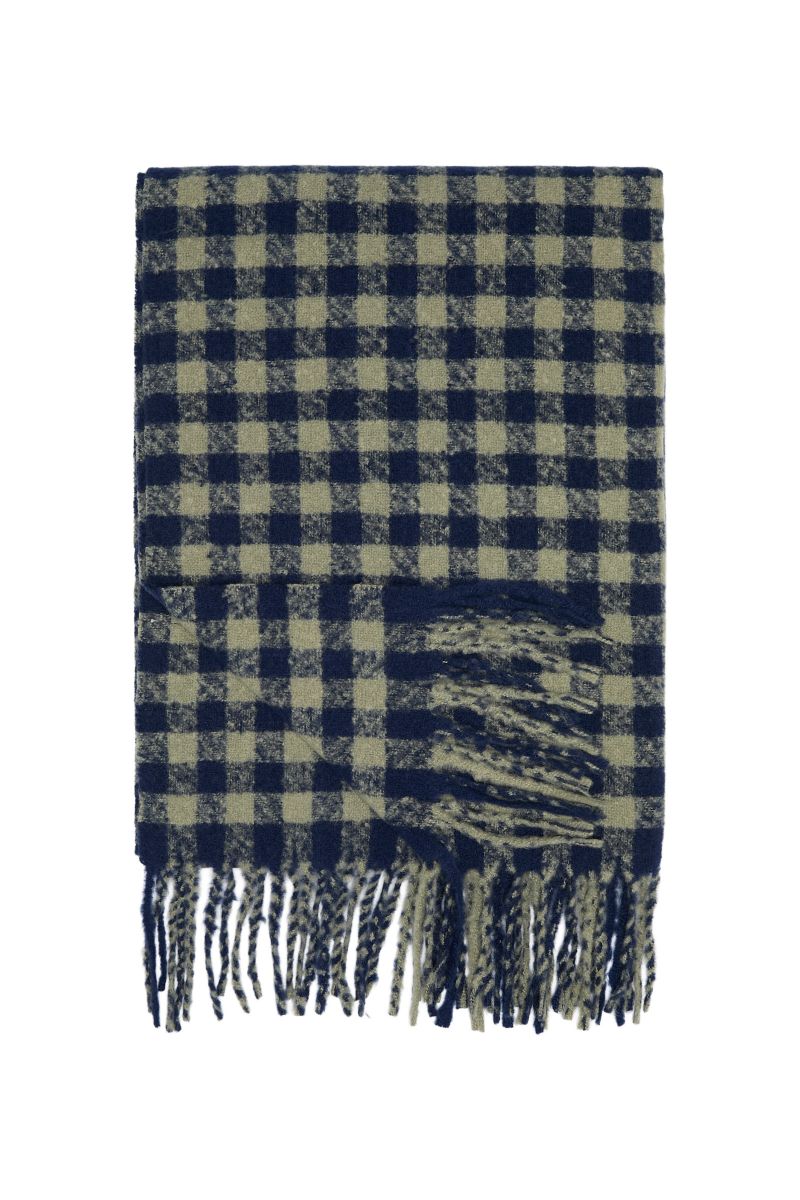 Sciarpa Uomo a Quadretti Blu Navy