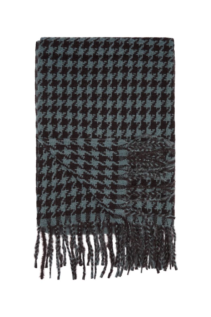 Sciarpa Uomo Pied de Poule e Frange