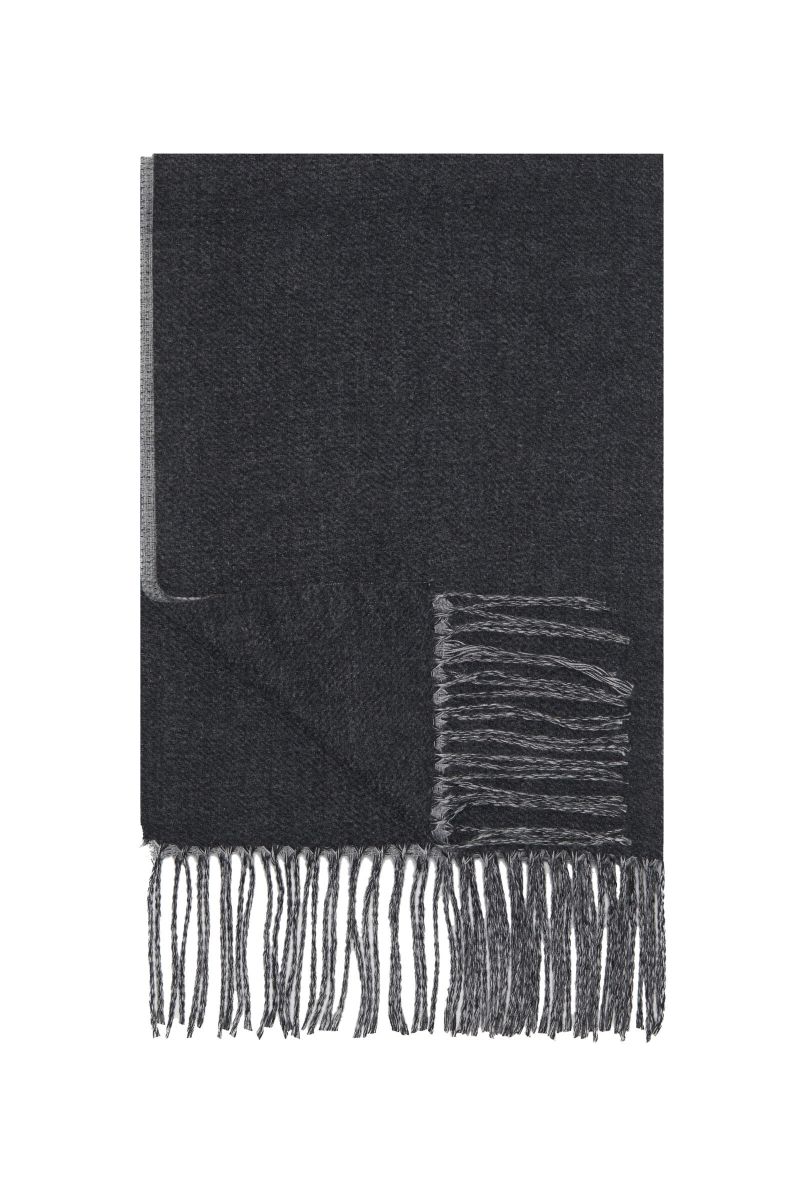 Sciarpa Uomo morbida Tinta Unita con Frange