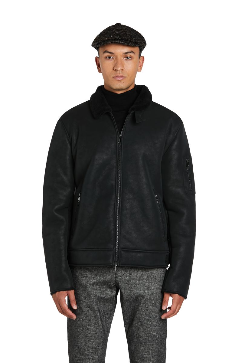 Giacca Montone Con Zip e Bottoni