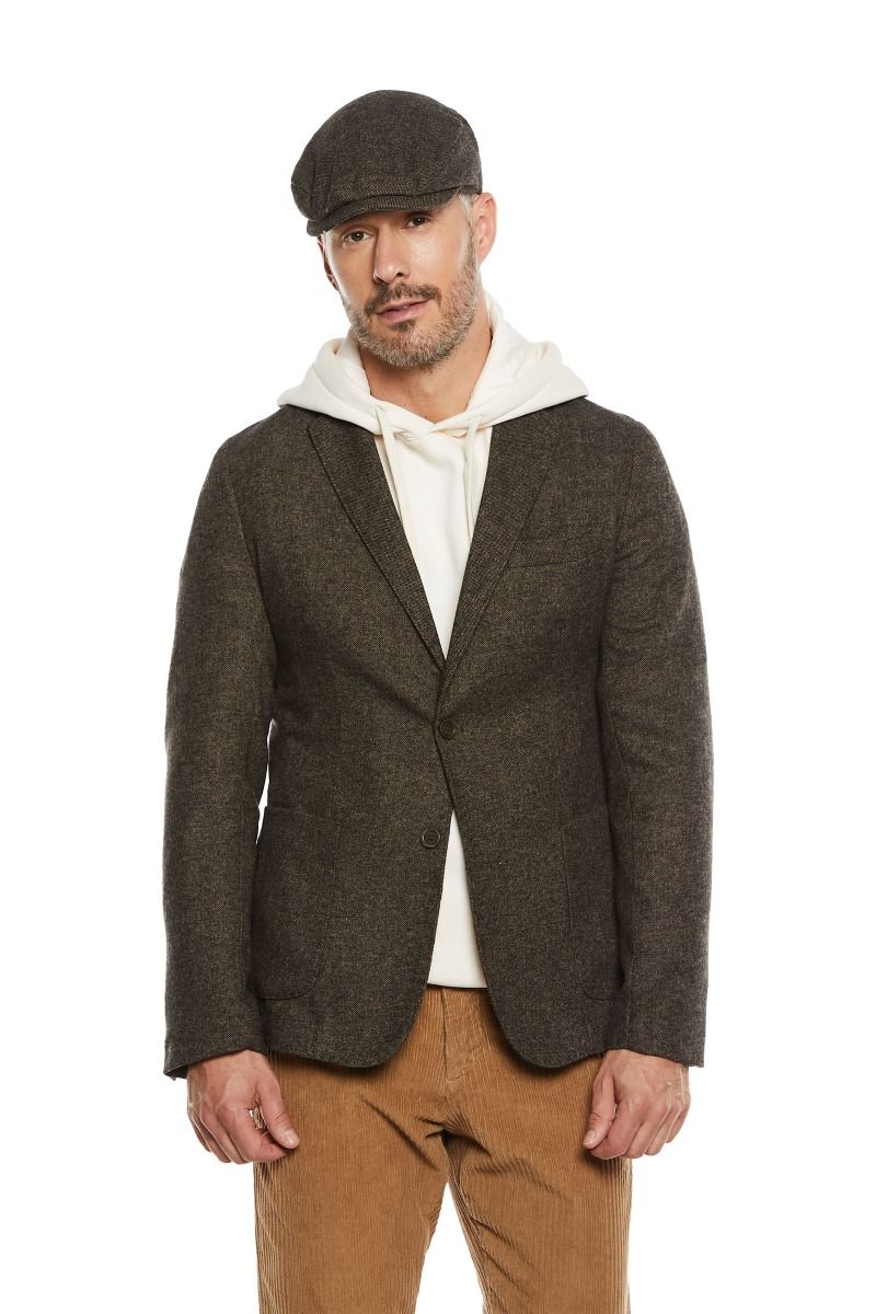 Giacca Uomo Slim Fit in Misto Lana Moro