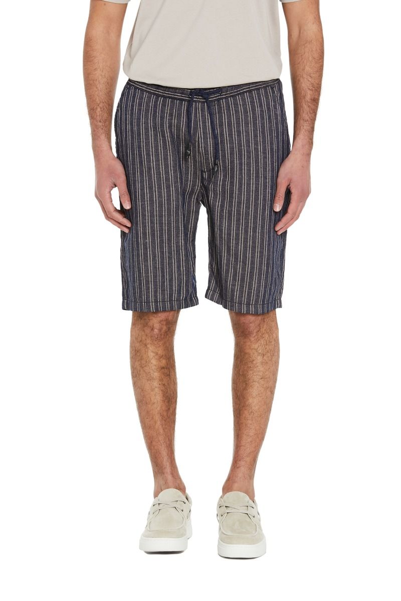 Bermuda uomo a righe blu scuro