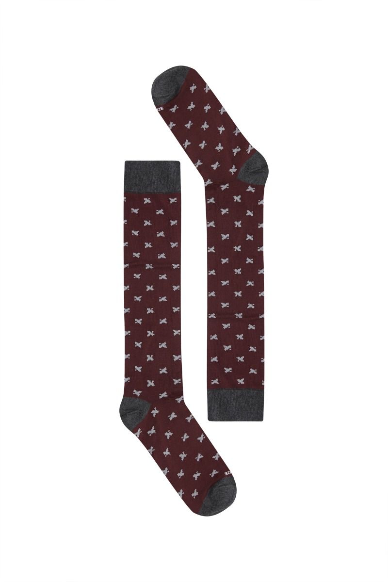 Calzini uomo con ricamo grigio