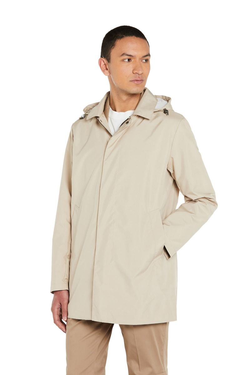 Trench Impermeabile con Cappuccio Removibile