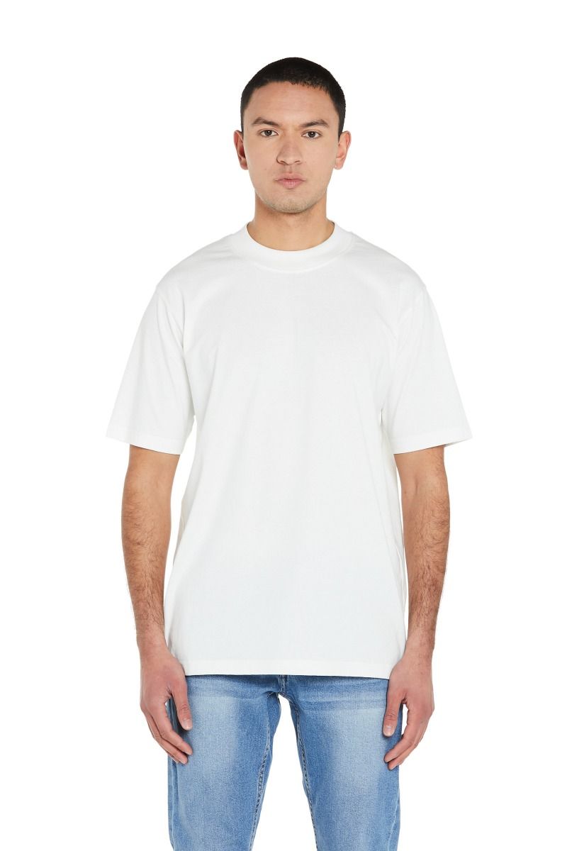 T-Shirt Baggy con Collo a Contrasto