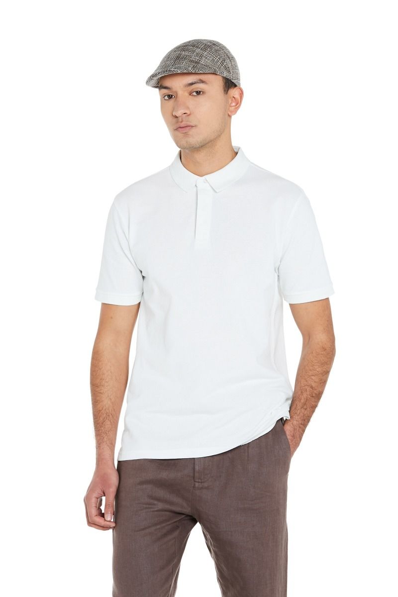 Polo in Piquet con Collo Camicia