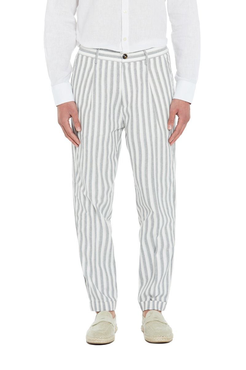 Pantalone Uomo in Lino con Laccetto Stile Capri