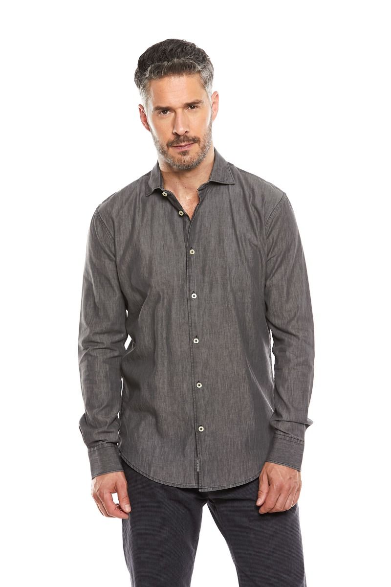 Camicia uomo in denim nero